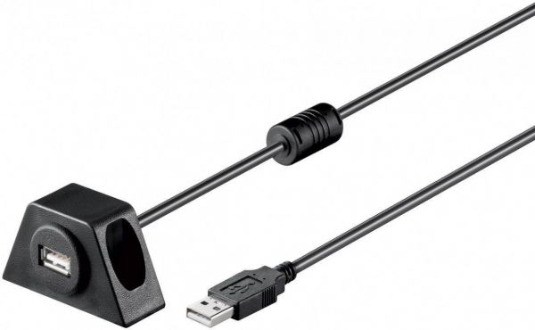 USB 2.0 Hi-Speed Verl. Kabel mit Halterung 5m